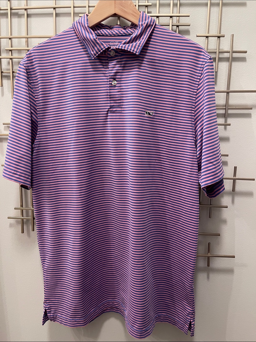 Vineyard Vines Blue and Pink Striped Men’s Polo